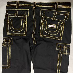 True Religion Denim Jeans Mens 36 Black Yellow Preowned 

Men’s size - 36 !